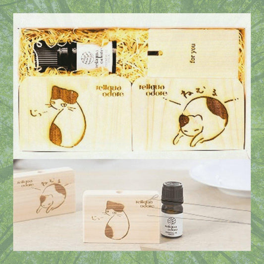 100% Japan Natural Hinoki Lumber Aroma Dish（Cat） - JapanHapiness