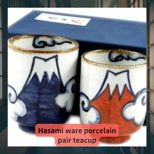 Pair teacup( Japanese Hasami ware porcelain ) Mt.Fuji - JapanHapiness